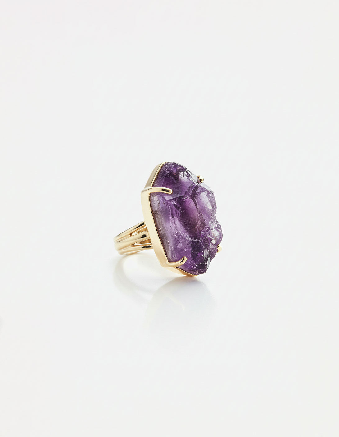Raw Amethyst Statement Ring